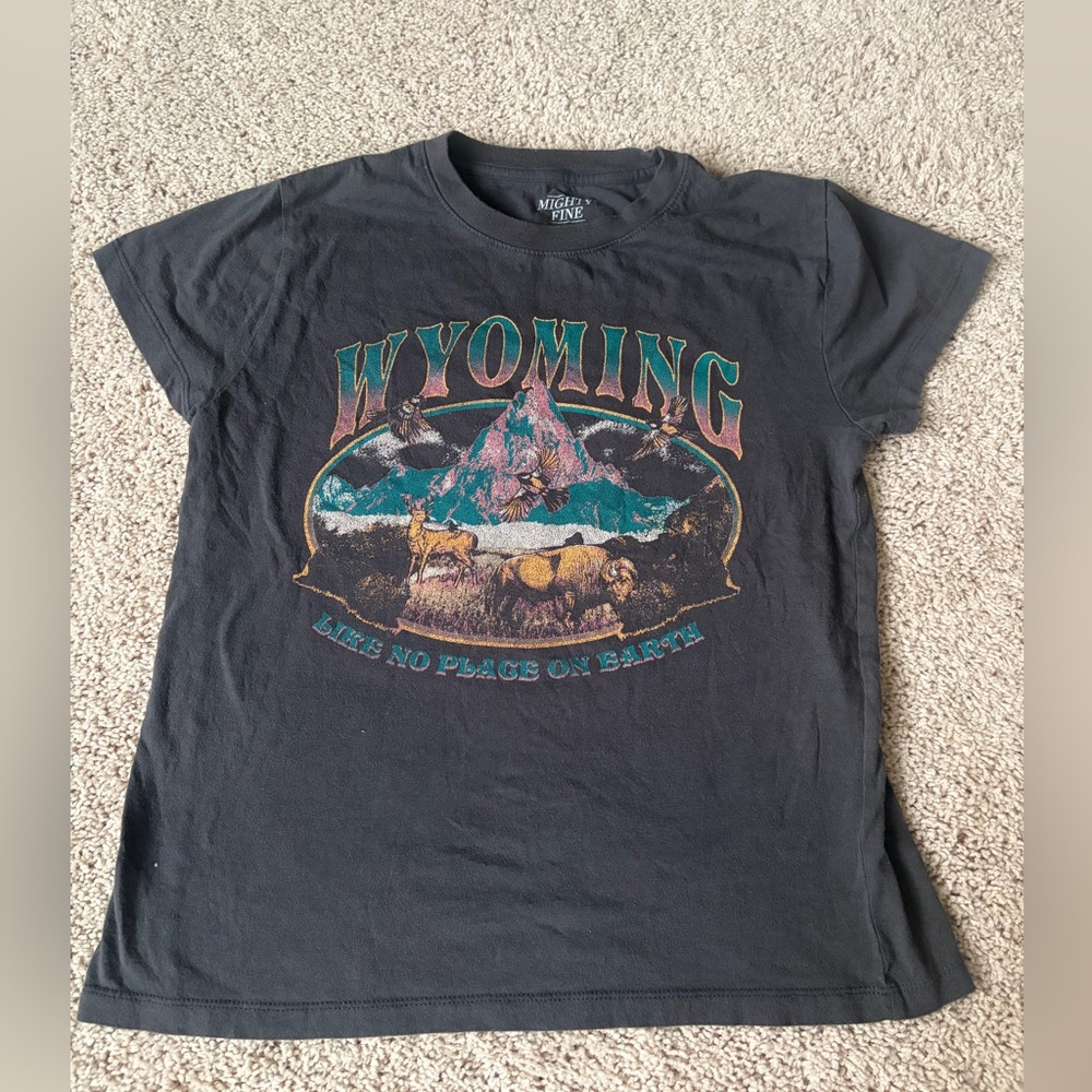 Mighty Fine Wyoming Charcoal Tee size XS
